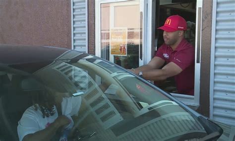 NASCAR driver surprises fans at a popular fast-food restaurant
